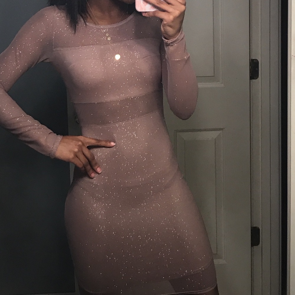 sparkle dress dusty pink